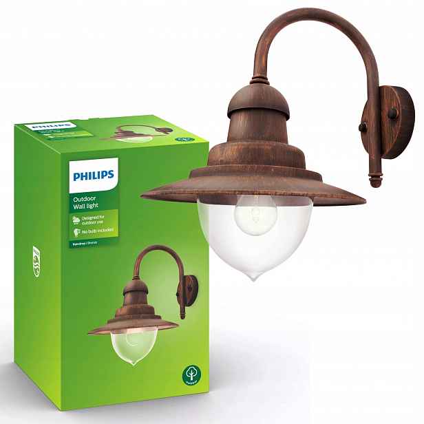 Zahradní nástěnné svítidlo Fasádní venkovní lampa Lampa E27 IP44 Philips
