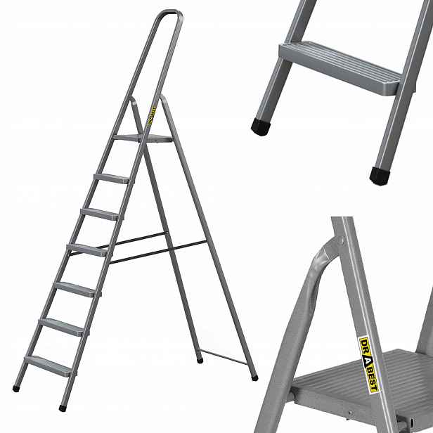 Žebřík ocelový žebřík 7 stupňů Drabest