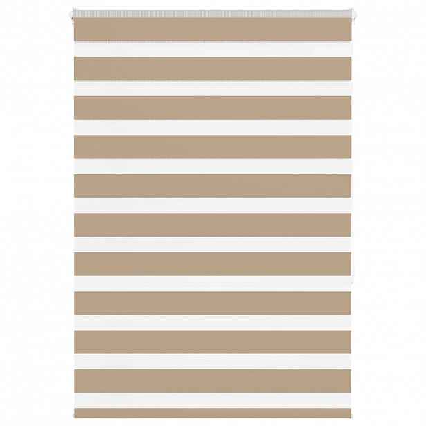 vidaXL Zebra roleta pískově hnědá šířka látky 105,9 cm polyester