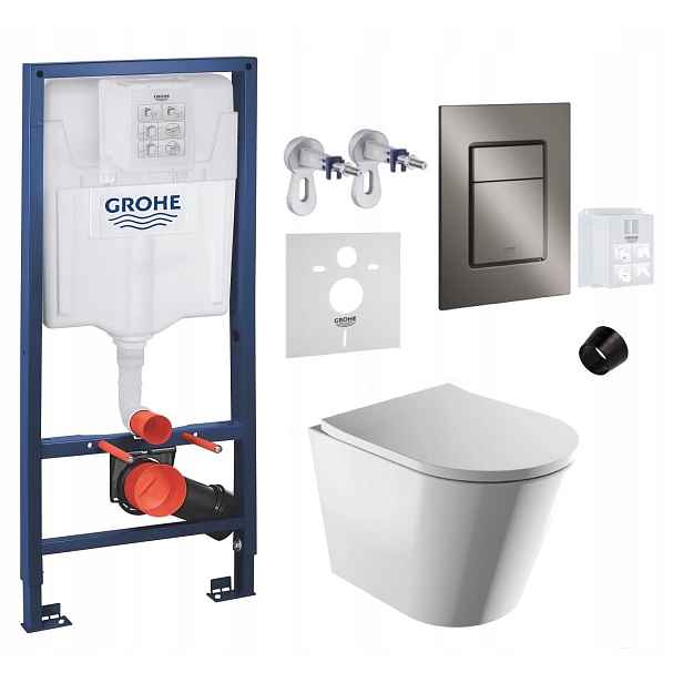 Wc stojan Grohe Rapid Sl s mísou Omnires Rimless a grafit tlačítkem