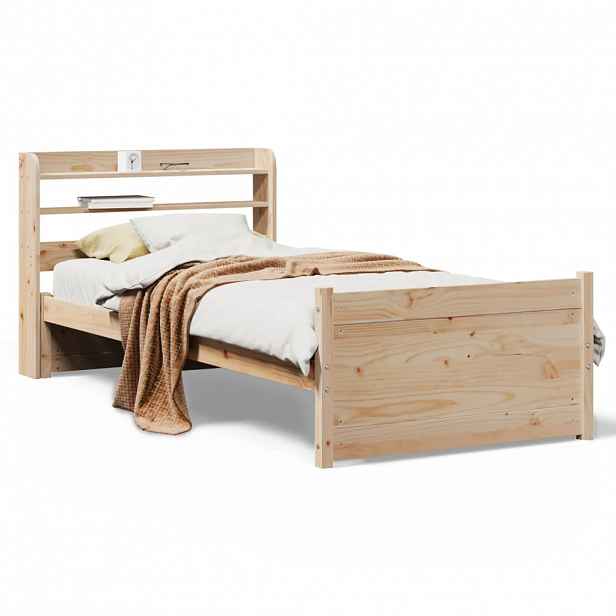 vidaXL Rám postele s čelem 90 x 200 cm masivní borové dřevo