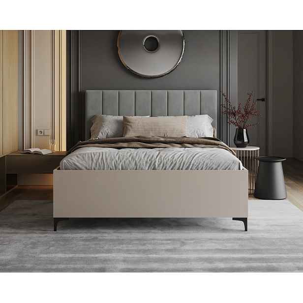 FDM Postel Sierra se zvedacím roštem Trinity šedá/kašmír, velikost 160x200
