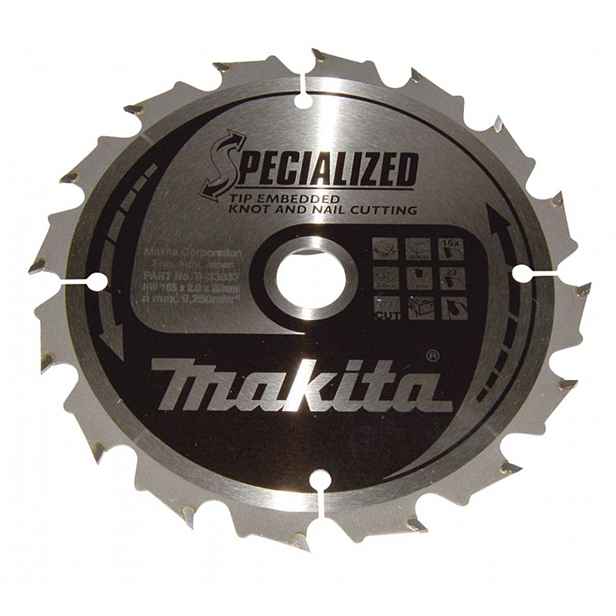 Makita - Pilový kotouč na dřevo, 165x20 mm, 16 zubů B-33037