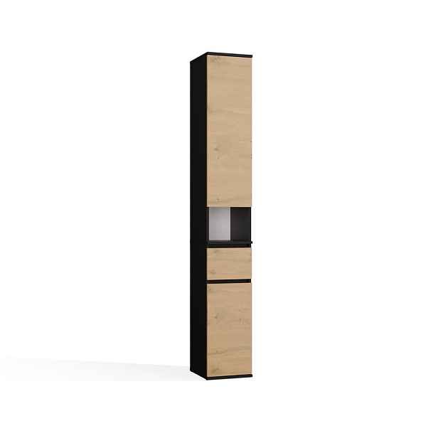 TP Living Vysoká koupelnová skříňka Lior 30 cm dub Artisan/černá