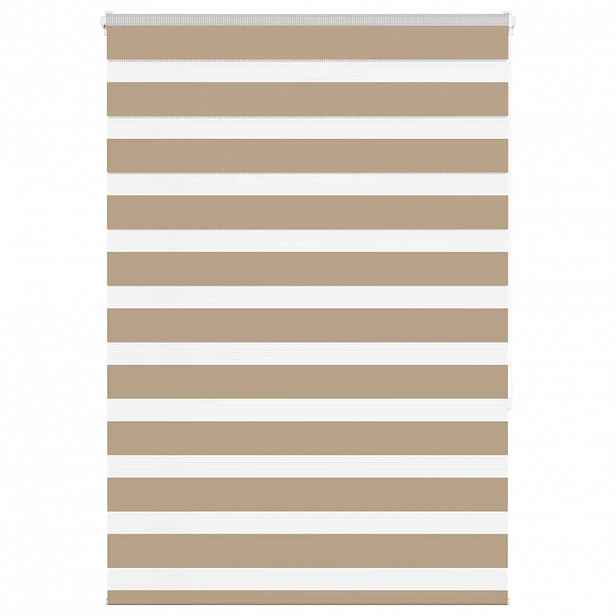 vidaXL Zebra roleta pískově hnědá šířka látky 110,9 cm polyester