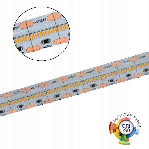 Led pásek V-tac Smd 24V IP20 5mb CRI90+ 21W/m 150Lm/W VT-2110 4000K 2000lm