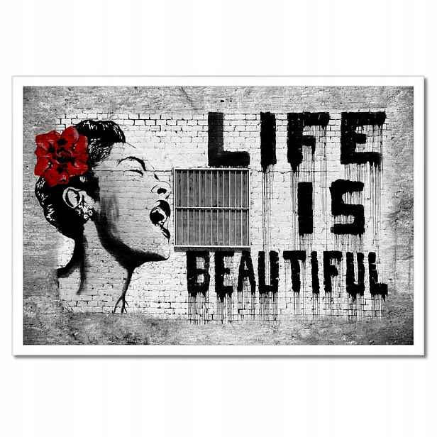 Plakáty v rámu 60x40 Banksy Life jsou krásné