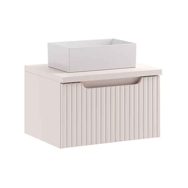 Comad Závěsná skříňka Nova Cashmere Gaja s deskou a umyvadlem 50 cm kašmírová