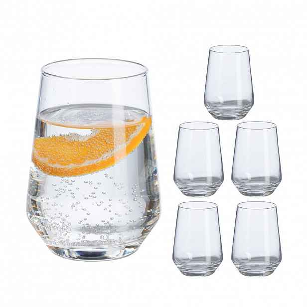 Relaxdays SKLENICE Transparentní 6-ks-set sklo 390 ml