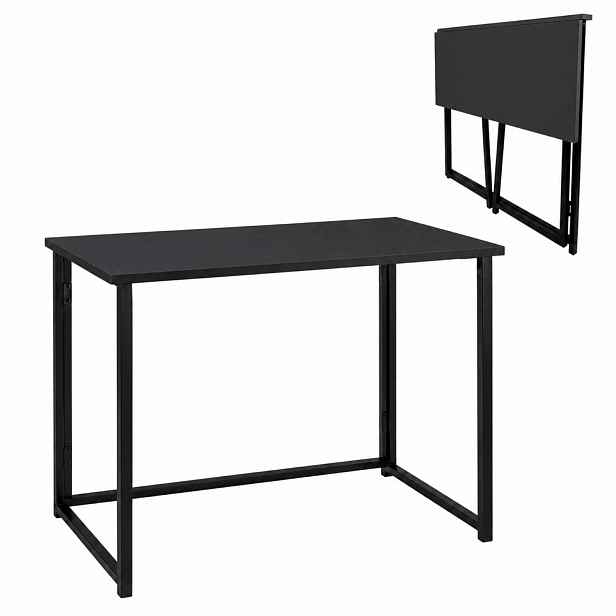 Skládací Počítačový Stůl 80x40x74 cm Černý Malý Loft Pro Notebook Kancelář