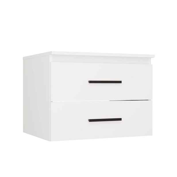 TP Living Závěsná skříňka pod umyvadlo s deskou NEL 2S 60 cm bílá/černá