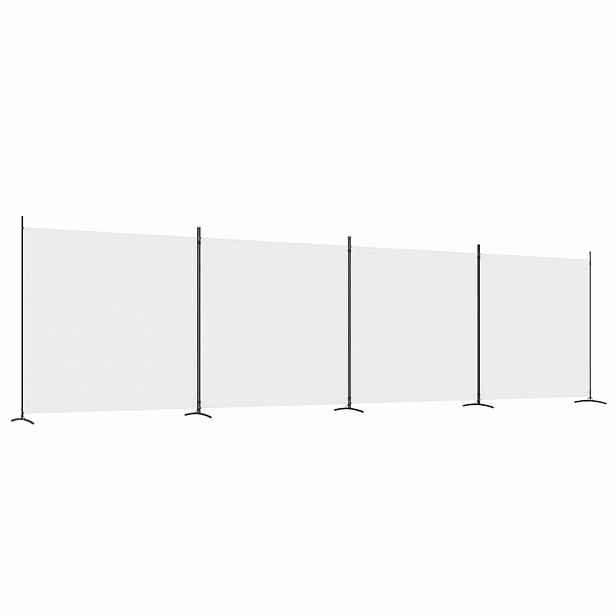 vidaXL 3dílný paraván bílý 698x180 cm textil