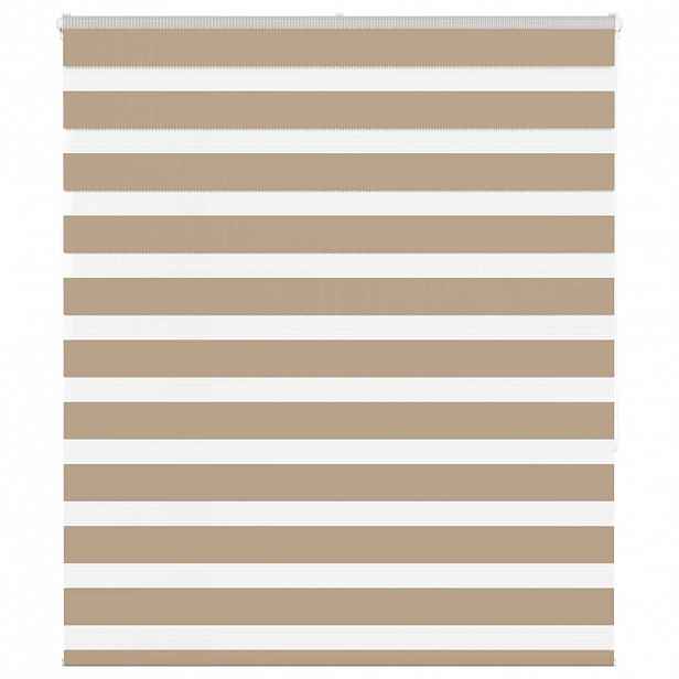 vidaXL Zebra roleta pískově hnědá šířka látky 115,9 cm polyester