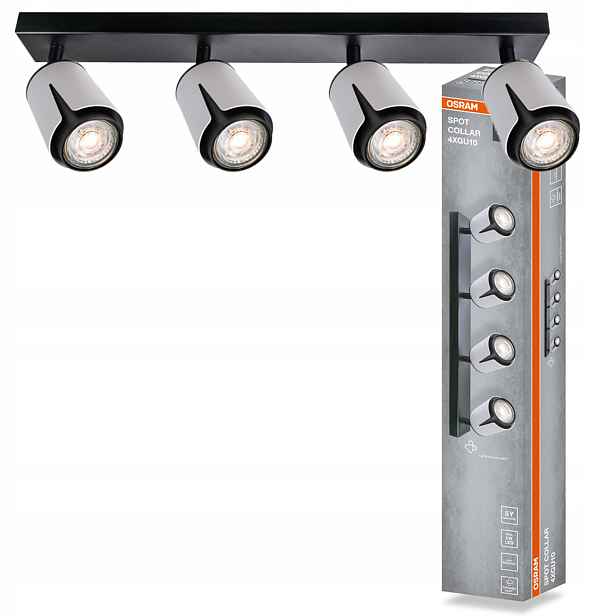 Stropní Svítidlo Nástěnné svítidlo s pohyblivým bodovým reflektorem 4x GU10 Osram