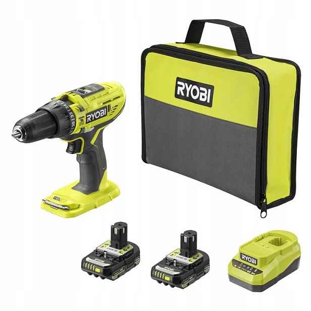 Aku Vrtačka Ryobi R18DD3-120S 18 V 2x 2Ah 50 Nm s taškou