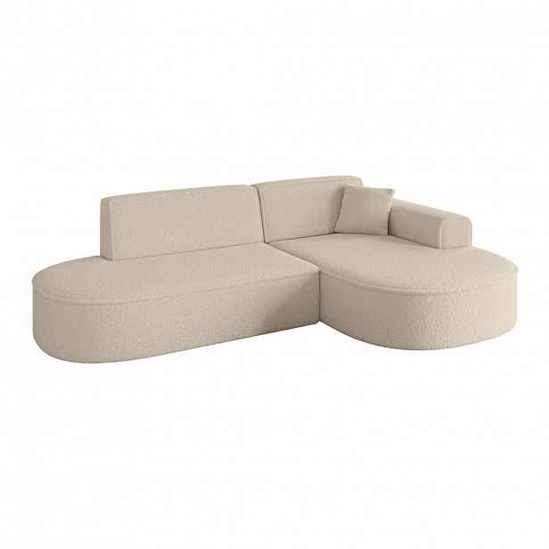 ALTDECOR ROHOVÁ SEDACÍ SOUPRAVA s otomanem vpravo MARI-L1 – 243 × 171 × 79 cm, tmavě béžový buklé