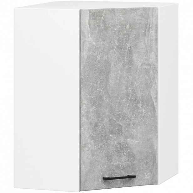 Horní rohová kuchyňská skříňka 60x60 cm VERMINA - bílá / beton