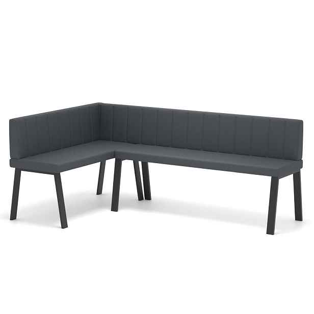 Idohome ROHOVÁ LAVICE MONO Y levá ekokůže prošívaná, 142/196 cm, šedá
