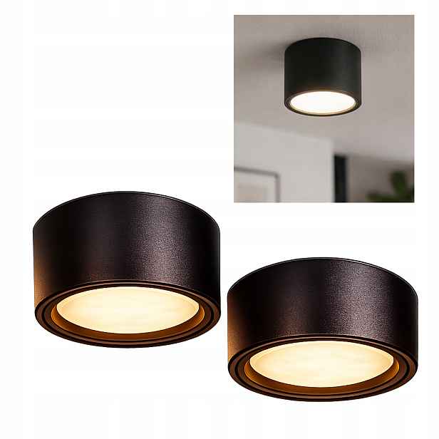 Nástěnné lampy Stropní trubky Černá Matná Sada 2 ks Loft Industriální