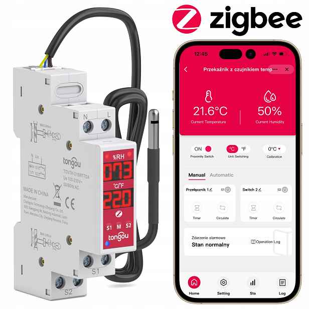 Relé Ac DC dvoukanálový Regulátor teploty vlhkosti ZigBee Tuya