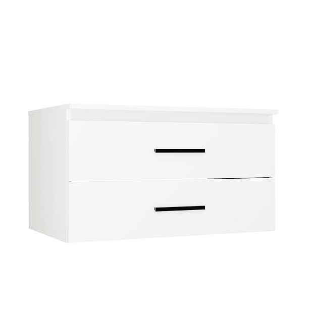 TP Living Závěsná skříňka pod umyvadlo s deskou NEL 2S 80 cm bílá/černá