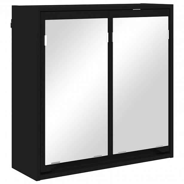 vidaXL Koupelnová zrcadlová skříň Černá 60 x 20 x 60 cm