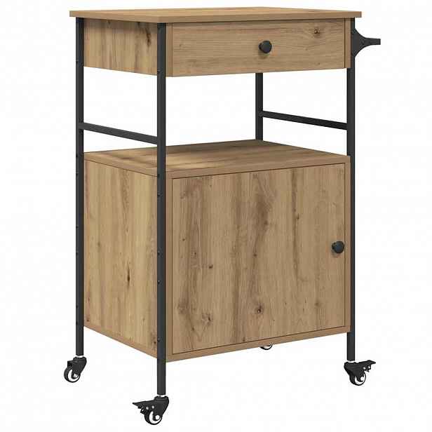 vidaXL Kuchyňský vozík Artisanový dub 56 x 43 x 89,5 cm