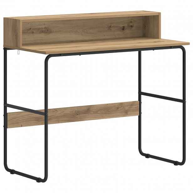 vidaXL Stůl s úložným prostorem Dub artisan 100 x 50 x 91 cm