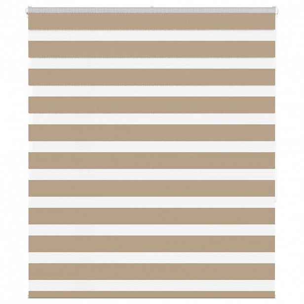 vidaXL Zebra roleta pískově hnědá šířka látky 120,9 cm polyester
