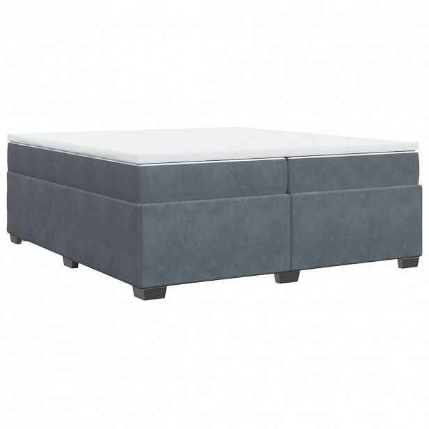 vidaXL Box spring postel s matrací tmavě šedá 200x200 cm samet