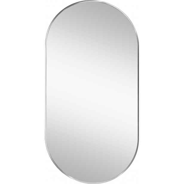 Nástěnné zrcadlo Josie 50x100 cm, stříbrné oválné