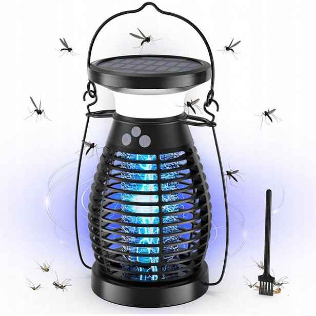 Solární Lampa Past Na Komáry Mouchy Hmyz Insekticidní Světlosilná Uv