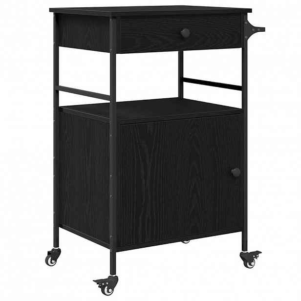 vidaXL Kuchyňský vozík Černý dub 56 x 43 x 89,5 cm Kompozitní dřevo