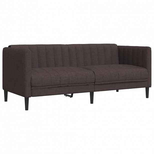 vidaXL Pohovka 2místná tmavě hnědá textil