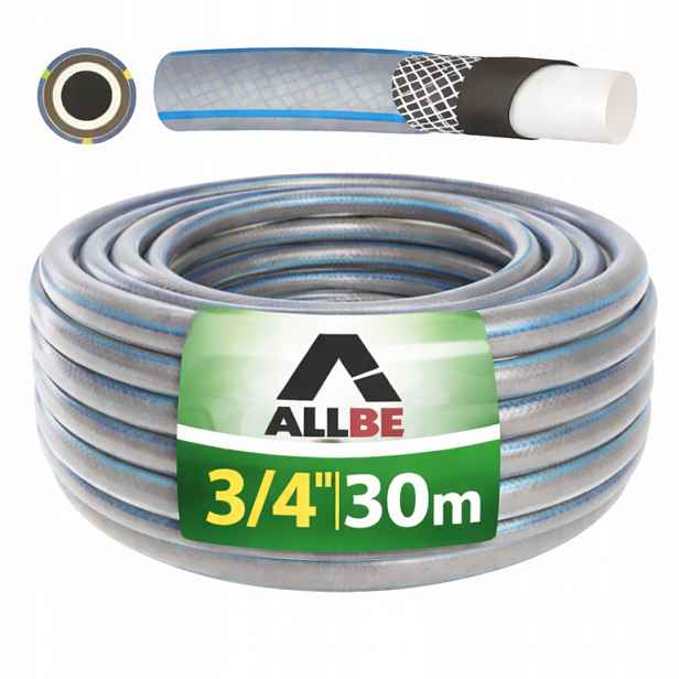 Zahradní Hadice 3/4'' 30 M, Navíjecí, 4-VRSTVÁ, Vyztužená, Pružná, Silná