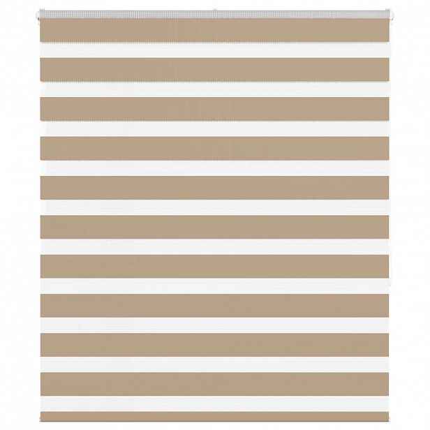 vidaXL Zebra roleta pískově hnědá šířka látky 125,9 cm polyester