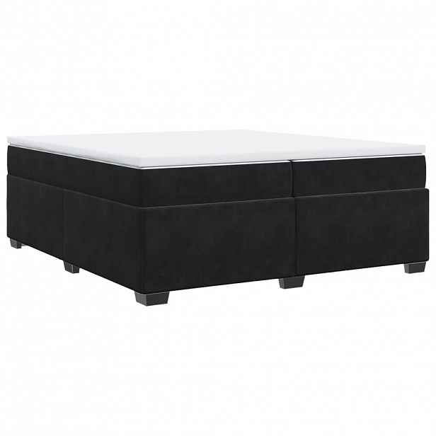 vidaXL Box spring postel s matrací černá 200x200 cm samet