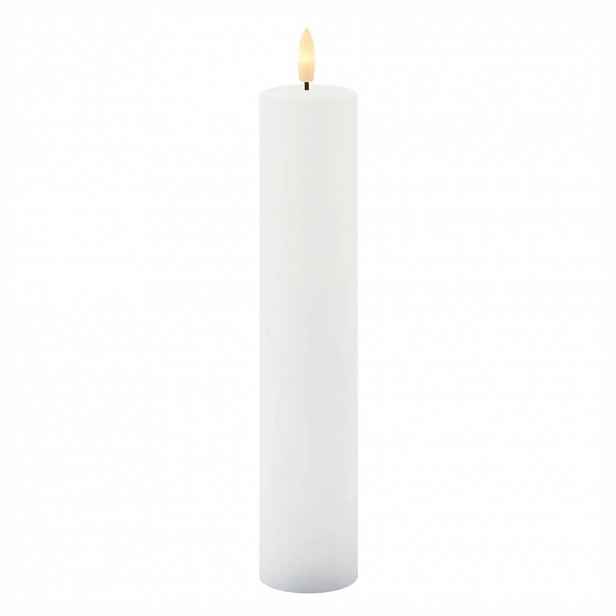 Dobíjecí LED svíčka z pravého vosku Sille, Ø 5 × 25 cm, bílá