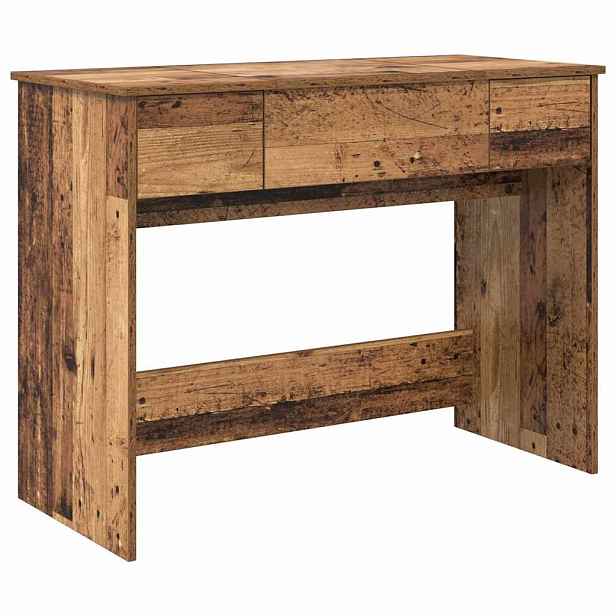vidaXL Kosmetický stolek se zásuvkou Staré dřevo 100 x 45 x 76 cm