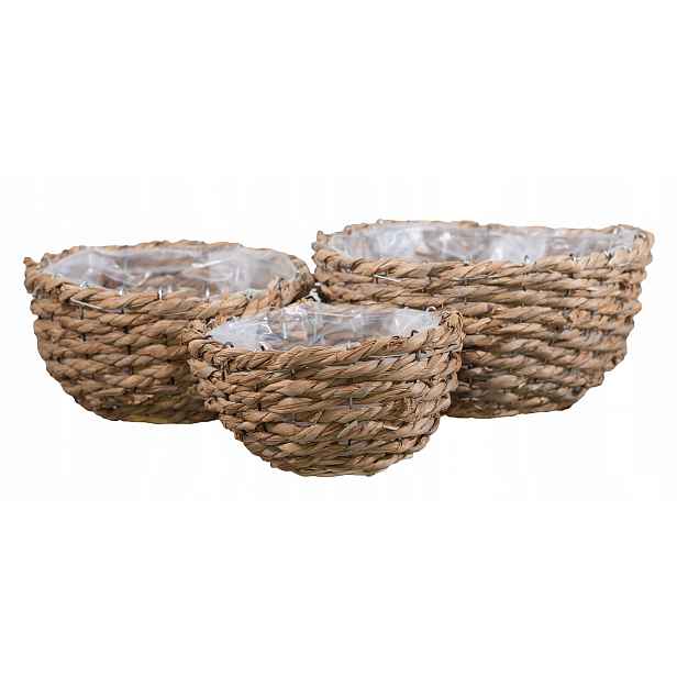 3 ks Donica Styl Boho přírodní barva
