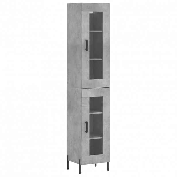 vidaXL Skříň highboard betonově šedá 34,5x34x180 cm kompozitní dřevo