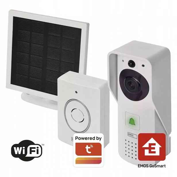 GoSmart Domovní bezdrátový bateriový videozvonek IP-09D s WiFi a solárním…