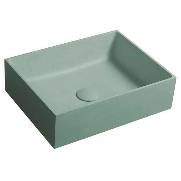 Sapho FORMIGO betonové umyvadlo na desku, 47,5x36,5cm, zelená mat