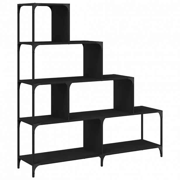 vidaXL Knihovna se 4 schody černá 139 x 33,5 x 149 cm kompozitní dřevo