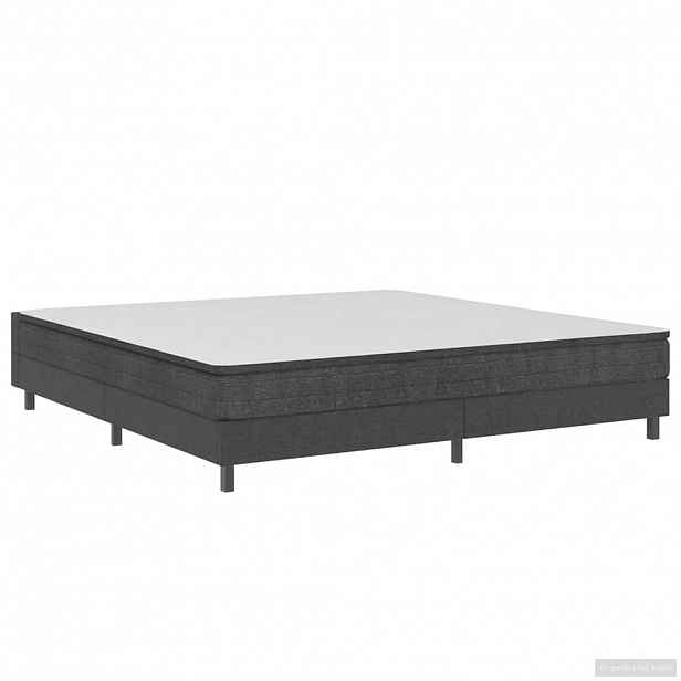 vidaXL Postel boxspring šedá textil 200 x 200 cm