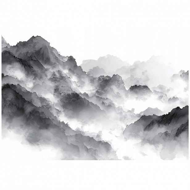 Wallarena FOTOTAPETA Hory Příroda Černá a bílá 150x105 cm
