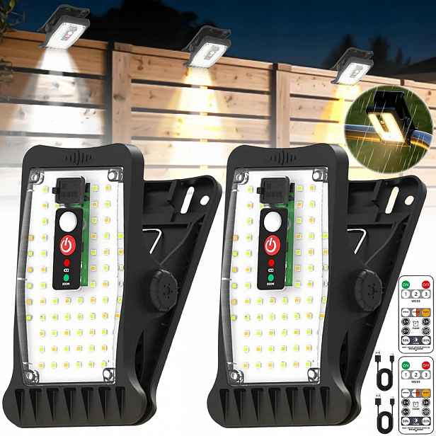 2X Solární Lampa S Klipem Pro Připevnění Senzorů Na Sponu