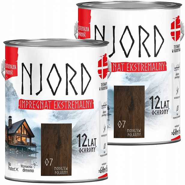 Njord Extrémní Impregnace Na Dřevo 10L Polární Modřín Sada 2x5L