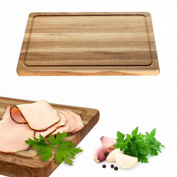 Prkénko Na Krájení Dřevěné Kuchyňské 45x30cm Servírovací Dubové Pevné