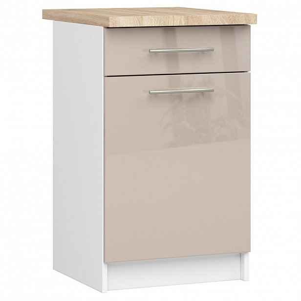 RAUMHIRSCH FURNITURE SKŘÍŇKA Bílá, Cappuccino lesk 85/50/46